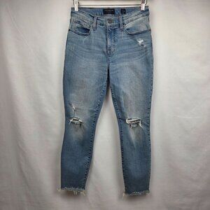 Lucky Brand Mid Rise Ava Skinny Distressed Ankle Jeans Lt. Wash Size 6